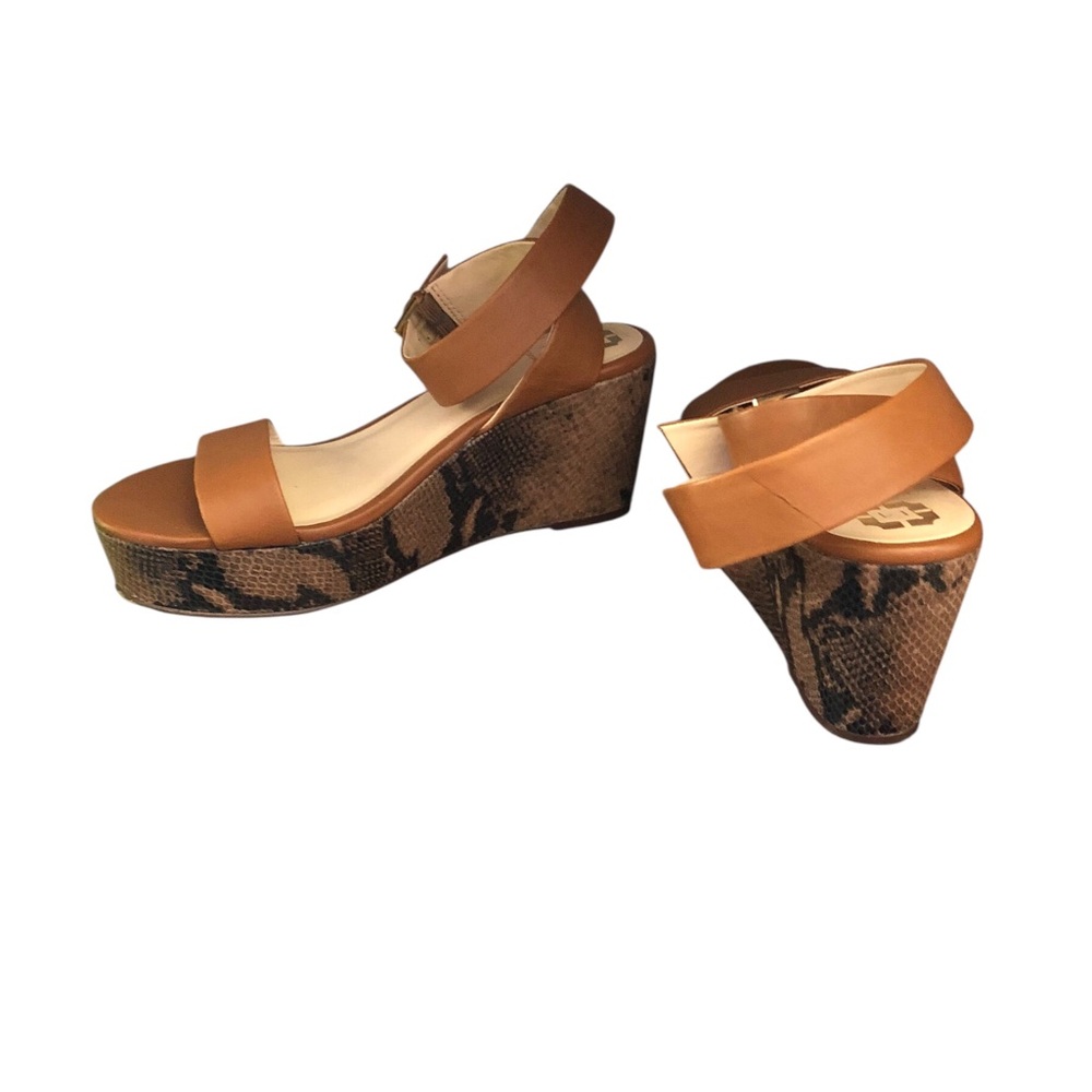 Monet Brown Wedge Sandals with Cork Heel - Picture 8 of 8